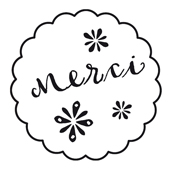 Woodies Textstempel &quot;Merci&quot; (v2)&quot; - W-12007