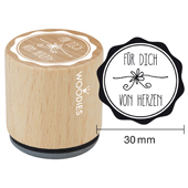 Woodies Textstempel &quot;F&#252;r Dich von Herzen&quot; - W-01006