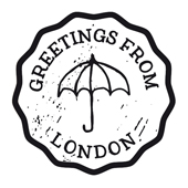 Woodies Textstempel &quot;Greetings ... Umbrella&quot; - WE-9005