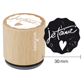 Woodies Textstempel &quot;je t&#39;aime&quot; - WE-1203