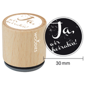 Woodies Textstempel &quot;Ja, wir heiraten&quot; (v2) - W-03002