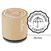 Woodies Textstempel &quot;Greetings ... Umbrella&quot; - WE-9005