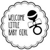 Woodies Textstempel &quot;Welcome little Baby girl - W-06001
