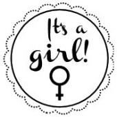 Woodies Textstempel &quot;It&#39;s a girl&quot; (v1) - W-06002