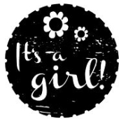 Woodies Textstempel &quot;It&#39;s a girl&quot; (v2) - W-06003