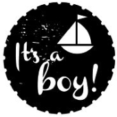 Woodies Textstempel &quot;It&#39;s a boy&quot; (v2) - W-06006