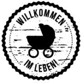 Woodies Textstempel &quot;Willkommen im Leben&quot; - W-06008