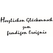 Text Stempel &quot;Herzl. Gl&#252;ckw. z. freudigen Ereignis&quot; - F-5531