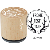 Woodies Textstempel &quot;Frohe Festtage&quot; - W-07010