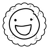 Woodies Motivestempel - lachender Smiley - W-27005