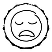 Woodies Motivestempel - trauriger Smiley - W-27007