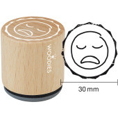 Woodies Motivestempel - trauriger Smiley - W-27007