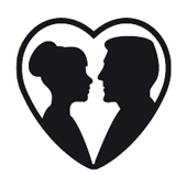 Mini Woodies - Bridal couple in the heart - WM-0304