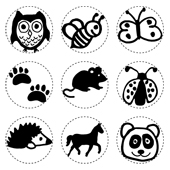 Mini Woodies stamps - Animals