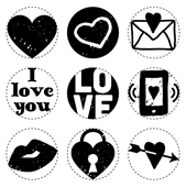 Mini Woodies stamps - Hearts / Love