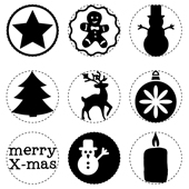 Mini Woodies stamps - Christmas