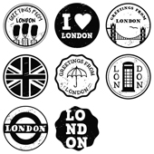 Woodies Text stamps - London