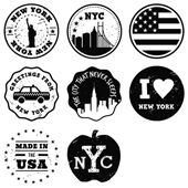 Woodies Text stamps - New York