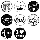 Woodies Text stamps - Paris