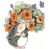 Hedgehog with flower bouquet - 4065K