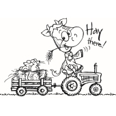 Cow on tractor - K-103