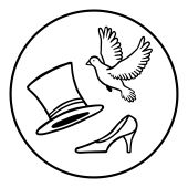 Woodies motive stamp - Top Hat Dove Bridal Shoe - W-18005