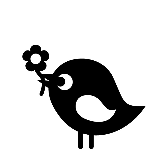 Stemplino Mini - Petit oiseau avec fleur - B035