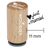 Timbre Mini Woodies - Vient de se marier avec un cœur - WM-0306