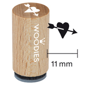 Timbre Mini Woodies - Coeur avec fl&#232;che - WM-0409