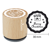 Timbre de texte Woodies &quot;Merry Christmas&quot; (v1) - W-07002