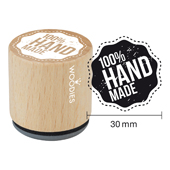 Timbre de texte Woodies &quot;100% Handmade&quot; - W-05005