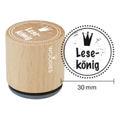 Timbre de texte Woodies &quot;Reading King&quot; - W-13005