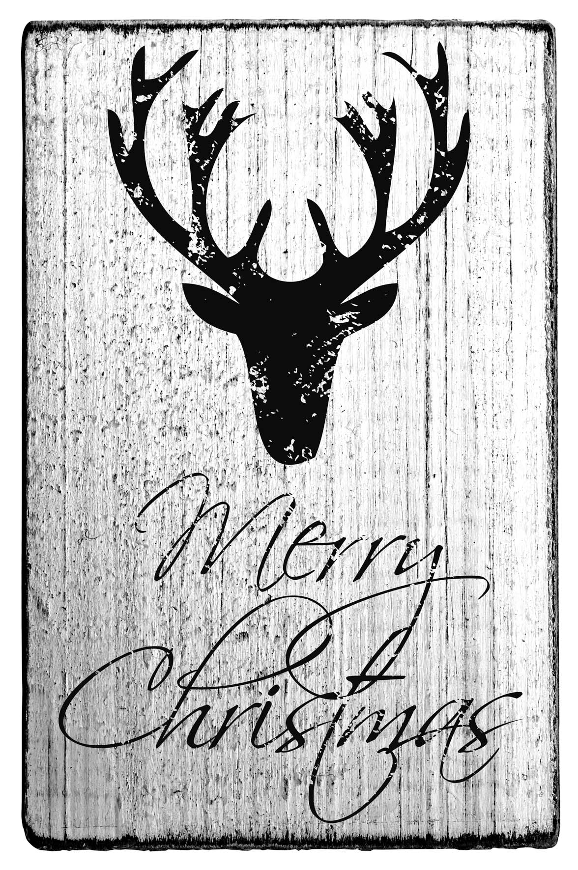 Vintage - Merry Christmas (Hirschkopf) - V-01054