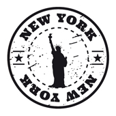 Timbre de texte Woodies &quot;New York ... Statue of liberty&quot; - WE-1101