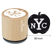 Timbre de texte Woodies &quot;NYC ... Apple&quot; - WE-1108