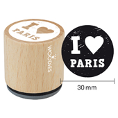 Timbre de texte Woodies &quot;I love Paris&quot; - WE-1208