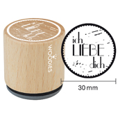 Timbre de texte Woodies &quot;I love you&quot; (v1) - W-04005