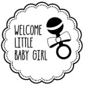 Timbre de texte Woodies &quot;Welcome little Baby girl - W-06001