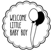 Timbre de texte Woodies &quot;Welcome little Baby boy&quot; - W-06004
