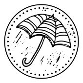 Timbre motif Woodies - Parapluie - W-16004