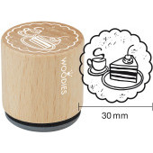 Timbre motif Woodies - Caf&#233; et g&#226;teau - W-17005