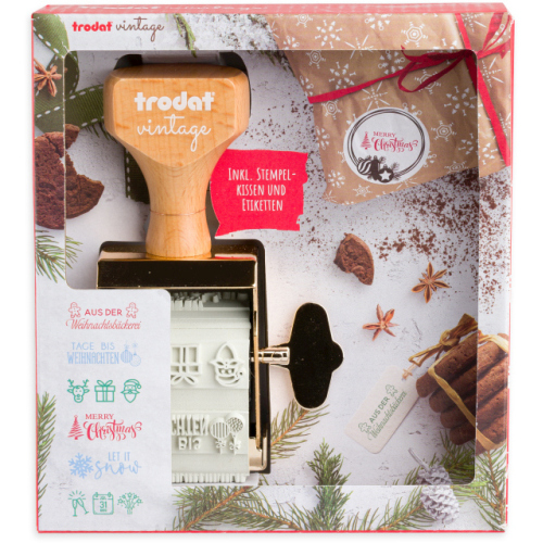 Set de timbre Trodat Vintage - No&#235;l (Allemand)