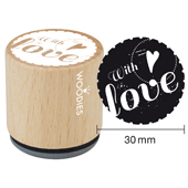 Timbro di testo Woodies &quot;with love&quot; (v1) - W-04001